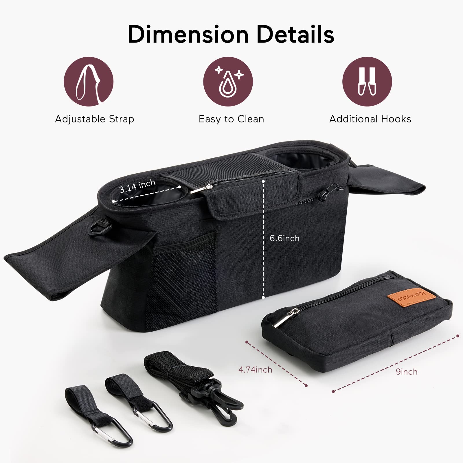 Outing Bundle: Momcozy ChangeGo Baby Stroller & Stroller Organizer with Cup Holders