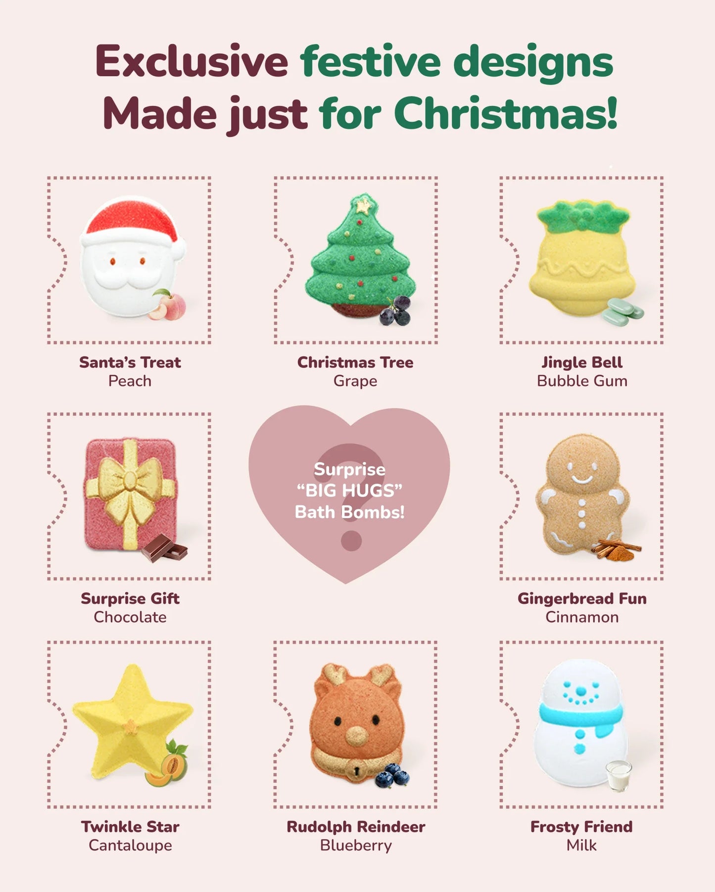 Momcozy & BIG HUGS Christmas Bath Bombs Gift Set (14 Pcs)