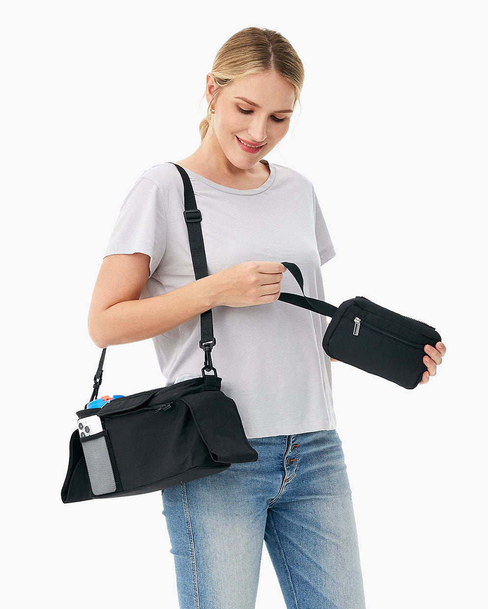 Outing Bundle: Momcozy ChangeGo Baby Stroller & Stroller Organizer with Cup Holders