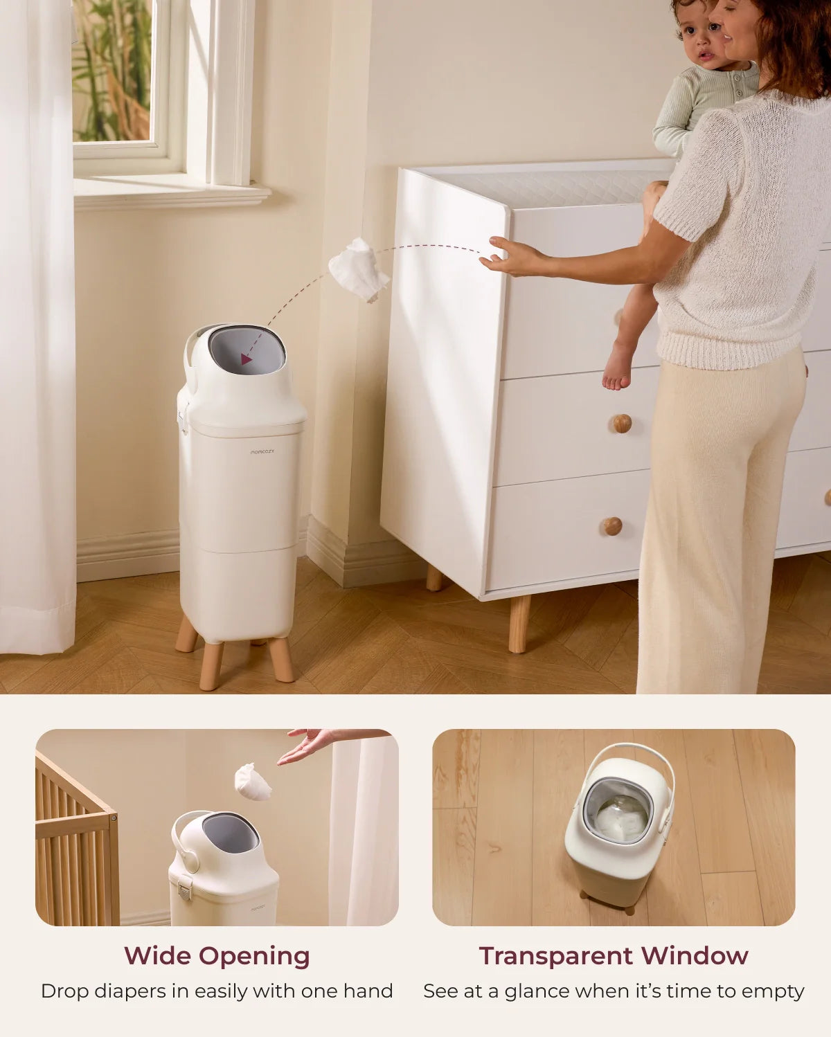 Momcozy Triple-Seal Diaper Pail